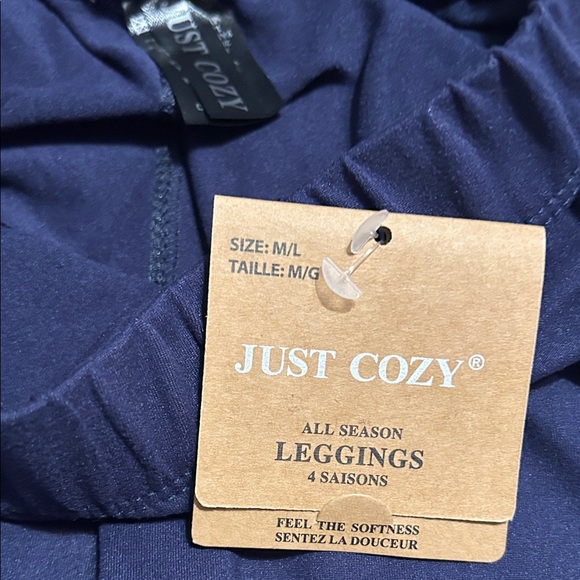 Just Cozy Navy Leggings. M/L. Size 6-12 stretch. Poly/ spandex. - Picture 7 of 9